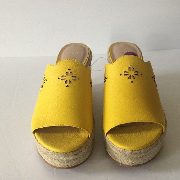 Kate Spade yellow perforated scallop platform - Picture 2 of 9